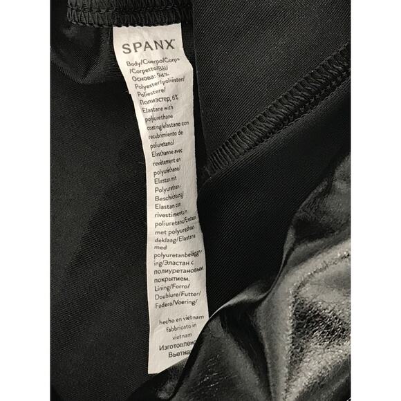 Spanx Black Shiny Faux Patent Leather Legging Size S High Waist - Picture 9 of 10